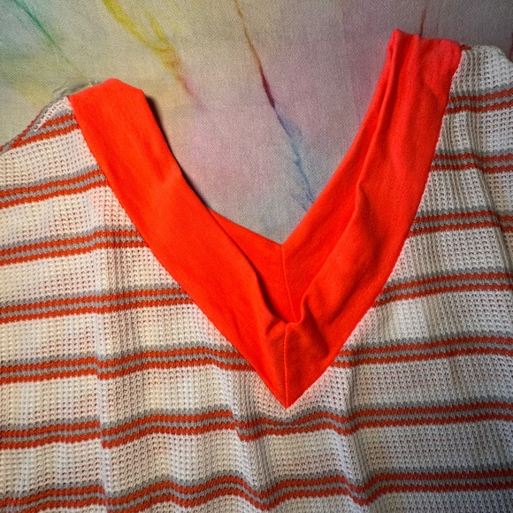 White Birch Women's Striped Long Sleeve Top with Hot Pink Accents - Picture 5 of 5